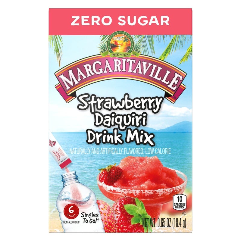 SINGLES TO GO! Margaritaville Singles to Go Drink Mix Variety - 3 Flavors, 2 Boxes Each, Pina Colada, Strawberry Daquiri and Margarita, 12 Packets Each Flavor - Image 2